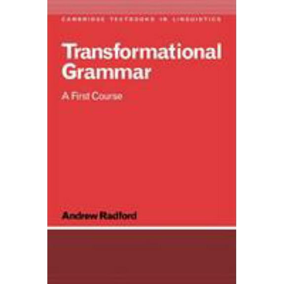 Pre-Owned Transformational Grammar: Radford (Paperback) 0521347505 9780521347501