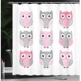 thumbnail image 3 of Ambesonne Pink and Grey Shower Curtain, Owl Animals, 69"Wx84"L, Blush Grey, 3 of 4