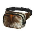 thumbnail image 2 of Saiise Sac Banane à Double Compartiment Motif Aigle Chauve Amusant Sac de Taille Carré Réglable Mains Libres Ceinture de Course Randonnée Sécurité Voyage Sergé Bandoulière, 2 of 9
