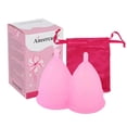 thumbnail image 2 of Reusable Leakproof Menstrual Cup Silicone Period Cup Tampon Pad Alternative Feminine Menstrual Tool Pink2pcs S, 2 of 5