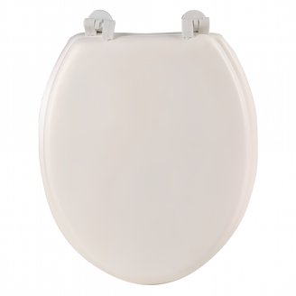 Commercial Elongated Toilet Seat – 19" Slow Soft-Close, Polypropylene, Open-Front, Easy-Clean, Never-Loosen Hinges