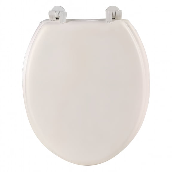 LAMIRO Soft Close Toilet Seat Round with Lid White,Comfortable,Durable,Sturdy,Stain-Resistant and Easy to Clean,Standard Toilets