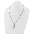 thumbnail image 4 of Stainless Steel Curb Necklace with Pendants Chain Polished & Brushed CZ Moveable Cross 22 inch, 4 of 4