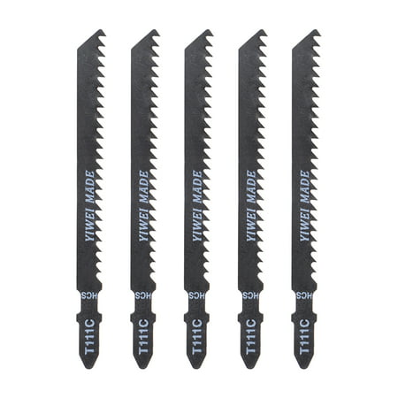 Jig Saw Blades Set for Wood T Shank 4” Length 3mm Pitch High Carbon Steel T111C Fast Cut Plywood Hardwood PVC