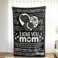 thumbnail image 5 of Mothers Day Blankets for Mom from Daughter & Son, I Love You Mom Gifts Blankets, Mom Blankets for Mom, Mother Blankets, Mom Birthday Gifts, Best Mom Ever Gifts Blankets, (Black) Black, 5 of 7