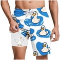 thumbnail image 2 of Men's Shorts Elastic Waist Size 3X Casual Fashion Print Shorts Pockets Lining Elastic Waist Beach Pants, 2 of 6