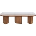 thumbnail image 4 of Meridian Furniture Wilshire Cream Boucle Fabric Bench, 4 of 17