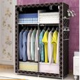 thumbnail image 2 of 67" Portable Closet Storage Organizer Wardrobe Clothes Rack with Shelves,Coffee, 2 of 9