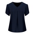 thumbnail image 6 of Mittory Womens Shirts Casual Short Sleeve Tees Dressy Casual Patel Blouses V Neck Summer Tops, 6 of 7