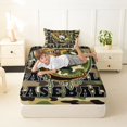 thumbnail image 4 of Castle Fairy Vintage Baseball Twin Sheets 3pcs, Camouflage Glove Pattern Bedding, Green Brown,1 Fitted Sheet, 1 Flat Sheet and 1 Pillowcase, 4 of 6