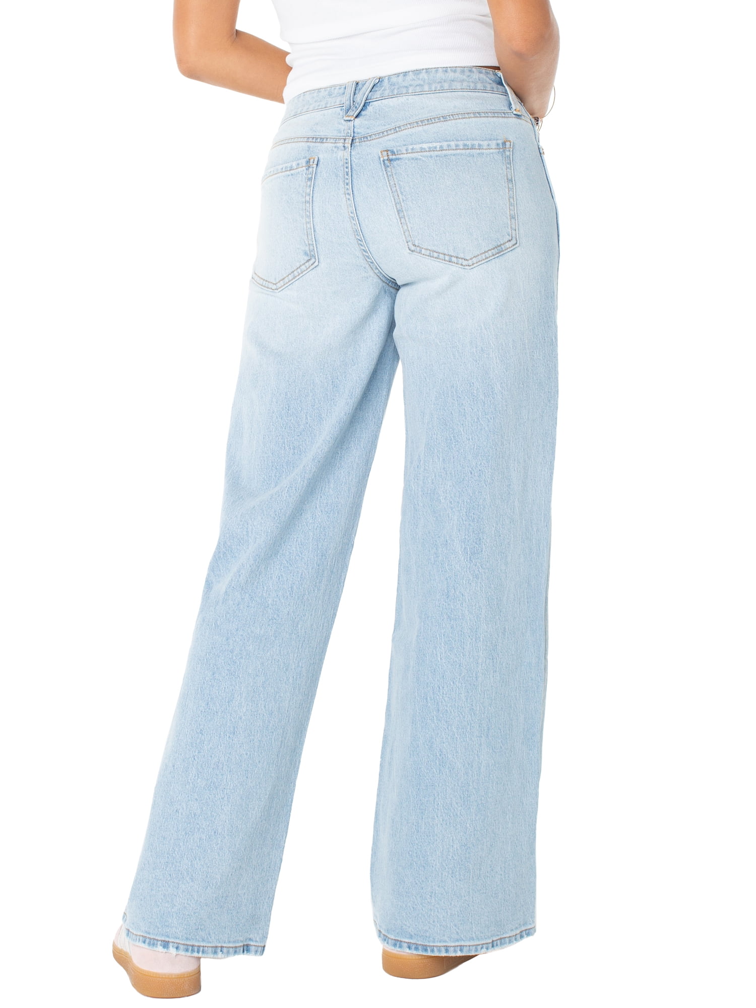 Celebrity Pink Women's and Women's Plus Baggy Wide Leg Jeans, Available in 30", 32", and 34" inseams, Sizes 1-24W