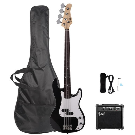 Glarry 45" Full Size Electric Bass Guitar with Guitar Bag, Amp, Connecting Wire and Spanner Tool