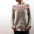 thumbnail image 2 of NAMTYQX Womens Sweaters Women's Pullover Sweaters Casual Long Sleeve Print Relaxed Fit Warm Crewneck Pink Size 2XL, 2 of 5