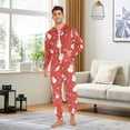 thumbnail image 6 of FORMRS Onesies Pajama for Adults Unisex Hoodie Winter Jumpsuit One Piece Sleepwear, Sizes S-2XL, Red Snowman, 6 of 7