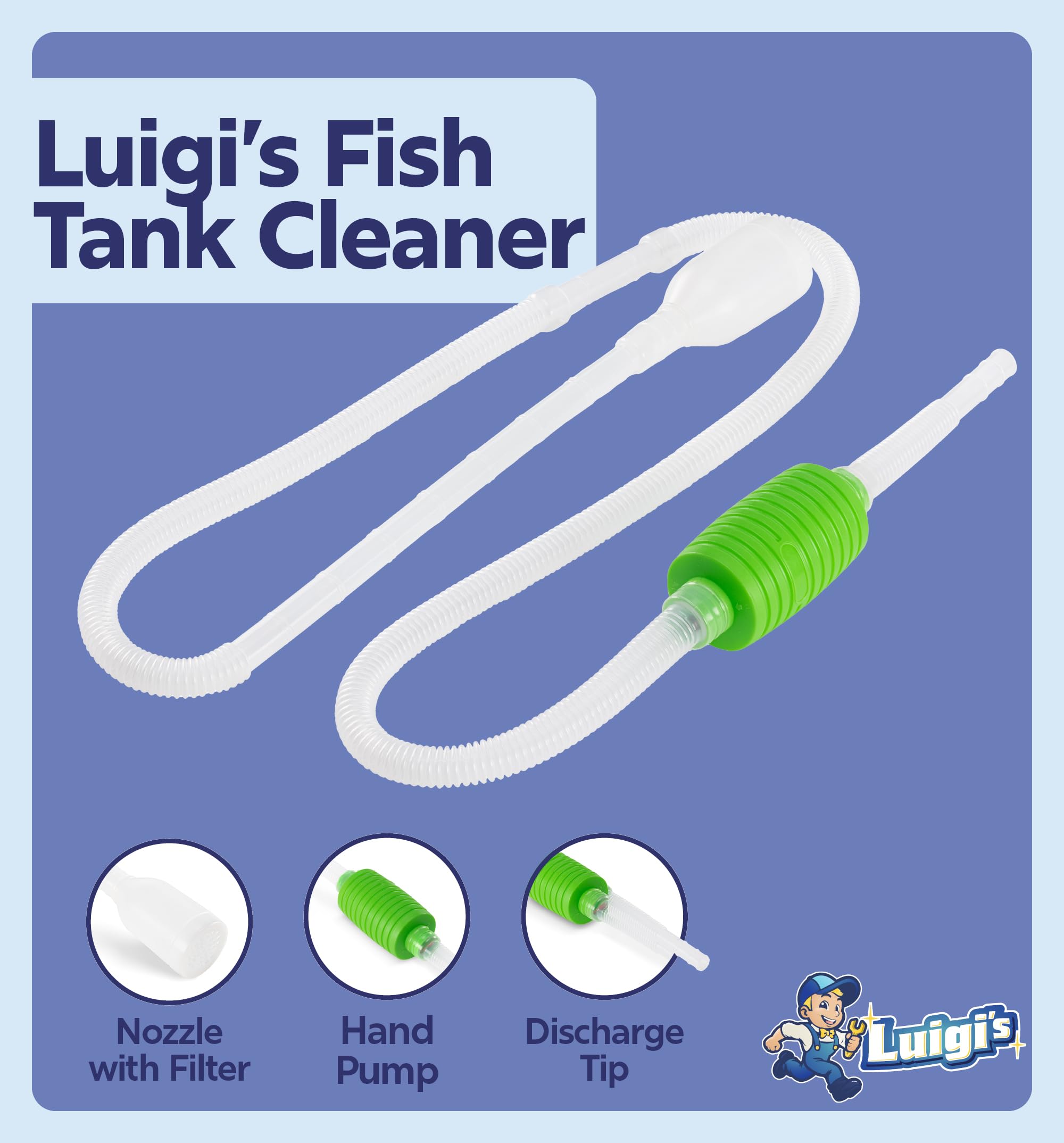 Luigi's Aquarium Fish Tank Siphon and Gravel Cleaner