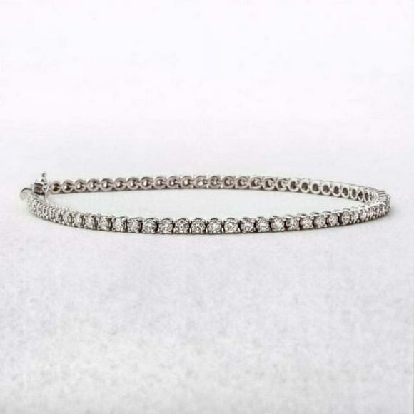 3Ct Round Cut Moissanite 14k White Gold Gorgeous Tennis Bracelet For Women Gifts Fine Jewelry