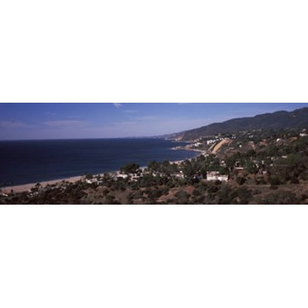 High angle view of an ocean Malibu Beach Malibu Los Angeles County California USA Canvas Art - Panoramic Images (18 x