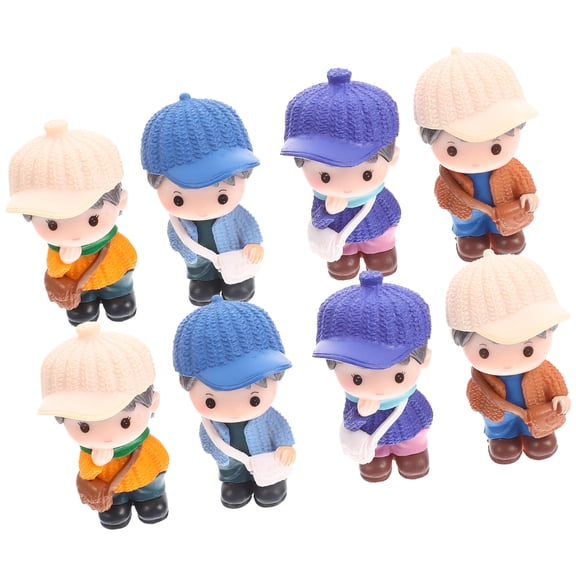 Luxshiny 8-Piece Miniature Decorative Figurine Dolls Assorted Colors for Party Favors with Bright, Vivid Designs