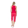 thumbnail image 4 of Lati Fashion Women Capri Pajamas set 100% Cotton Sleeveless Female Pajamas Set Red Size Medium, 4 of 4