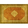 thumbnail image 1 of Ahgly Company Machine Washable Indoor Rectangle Medallion Yellow Traditional Area Rugs, 6' x 9', 1 of 4
