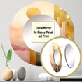 thumbnail image 3 of Designart "Golden Dreams of the Moon in Retro V" Modern Round Mirror Set of 3 - Abstract Pink Round Office Wall Mounted Mirror Set, 3 of 5