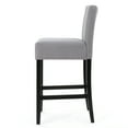 thumbnail image 6 of Noble House Lindsey Modern Contemporary 29.5" Fabric Bar Stools, Set of 2, Light Grey, 6 of 11