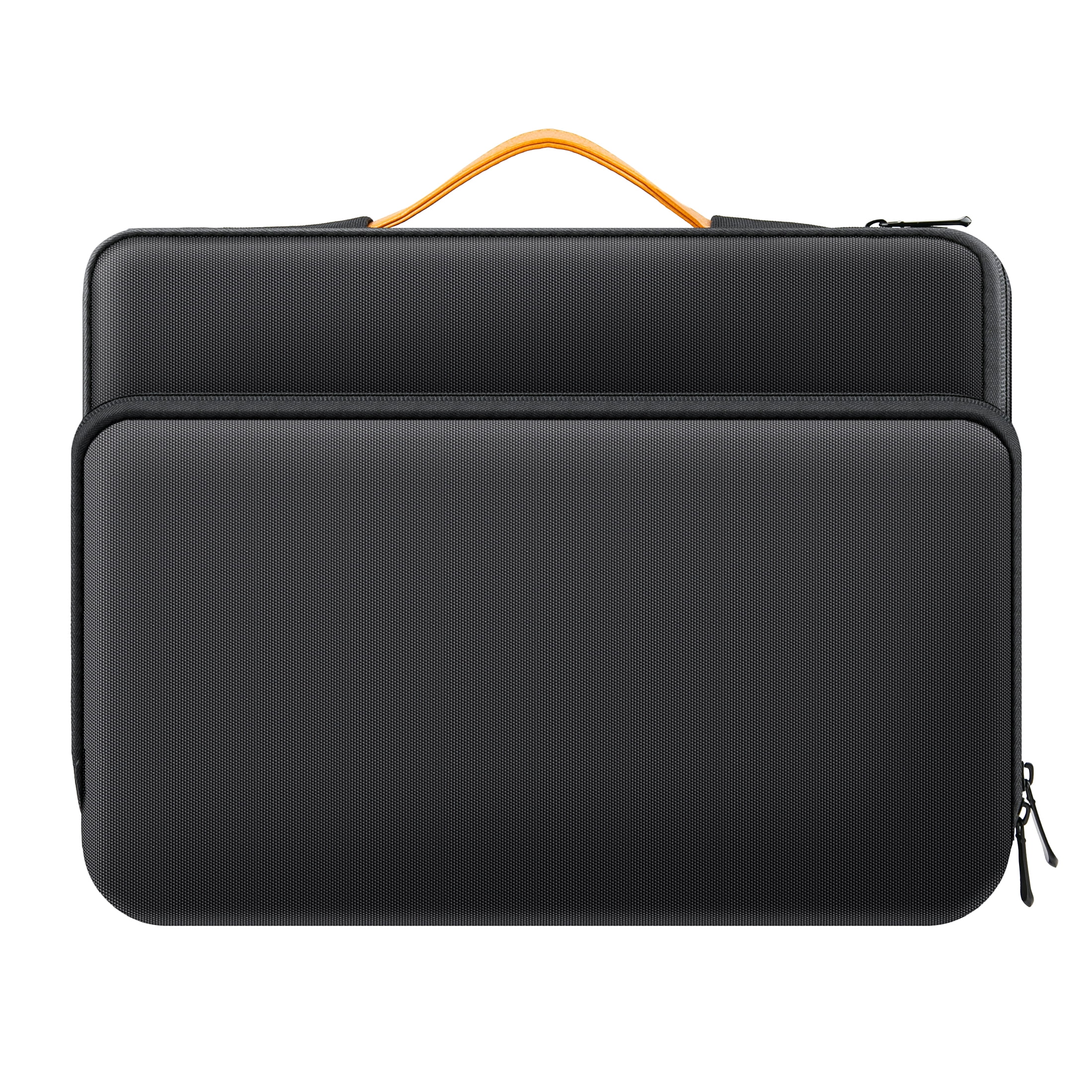 LLAYOO Laptop Sleeve Case for 15 Inch MacBook Pro A1707/A1990 14 Inch Chromebook Notebook Tablet, Protective Padded Polyester Computer Carrying Bag Cover with PU Handle Pocket for Men Women, Black