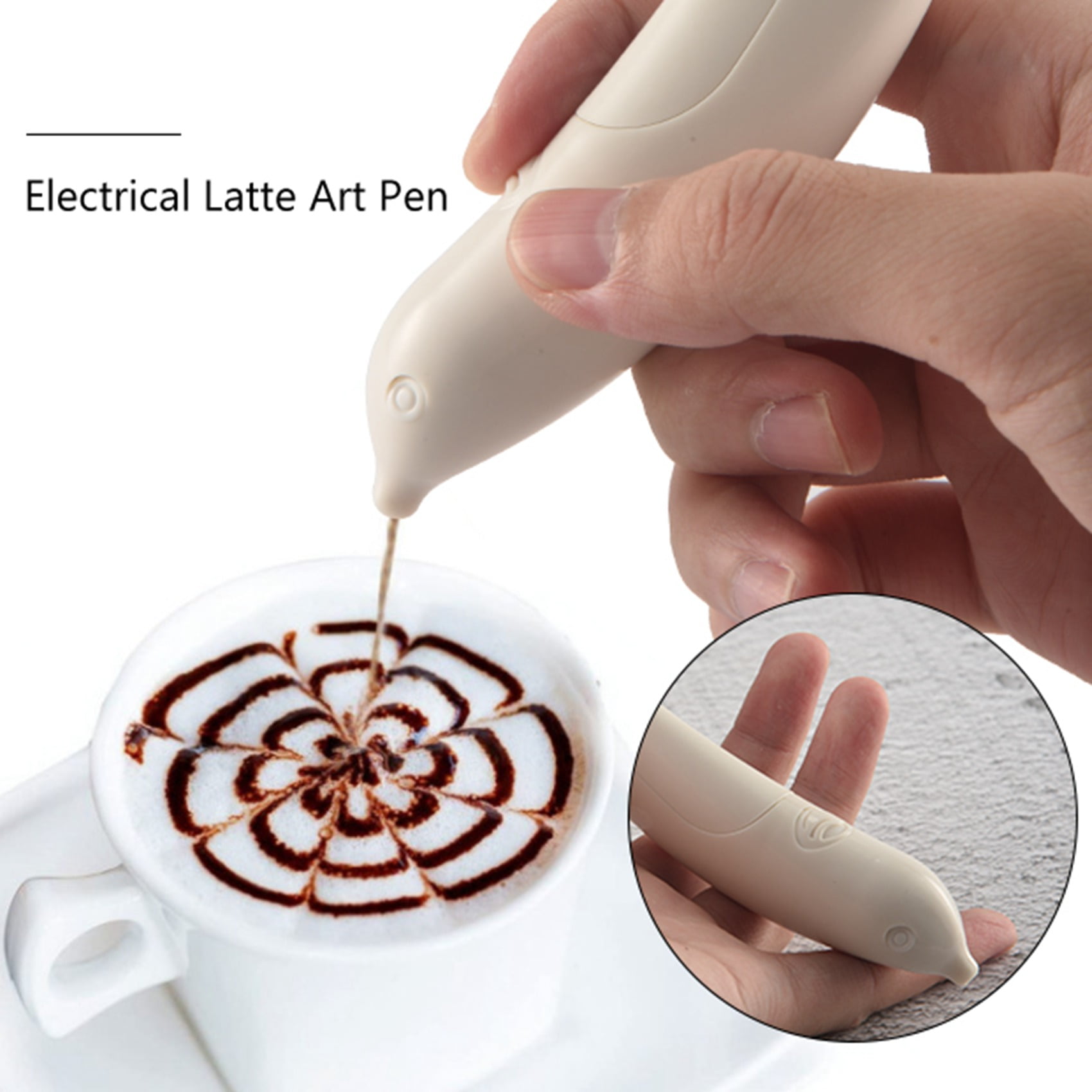 Jiaedge Latte Art Pen for Coffee, Portable Electrical Spice Carving Pens,  Baking Stencils Decorating Tools for DIY Food Patterns, Cake, Pudding,  Cappuccino Decoration - Yahoo Shopping