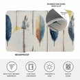 thumbnail image 4 of Blue Brown Feathers Doormat Outdoor Entrance 20"x31.5", Boho Ombre Vintage Wooden Grain Absorb Moisture Dirt Door Mats, Non-Slip Rubber Backing Floor Mats Indoor, Low-Profile Front Door Rugs, 4 of 9