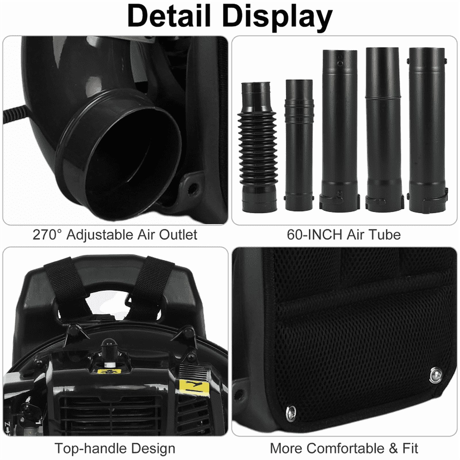 Backpack Leaf Blower, 52CC 2-Stroke Leaf Blower with Fuel Tank, 550CFM Air Volume 200MPH Speed, Ideal for Lawn Care, Leaf Cleaning, and Snow Removal