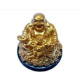 thumbnail image 2 of Laughing Buddha (Feng Shui), Blessing Buddha Sitting On Coins Design Figurine/Decoration Showpiece Statue, (Small Size for Home/Office/Business, Material: Plastic), Pack of 1, 2 of 4