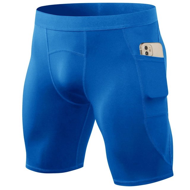 Pantalones cortos deportivos para hombre, ajustados, de secado rápido, para entrenamiento, con bolsillo, elásticos, transpirables, para correr y fitness