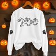 thumbnail image 2 of Peichun Halloween Sweatshirts for Women Oversized Long Sleeve Crewneck Pullover Sweatshirt Funny Boo Graphic Loose Fit Comfortable Spooky Season Fashion Fall Tops 2026 1-White XL, 2 of 4