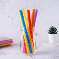 thumbnail image 5 of 100 PCS Jumbo Smoothie Straws, Colorful Disposable Plastic Large Wide-mouthed Milkshake Straw (0.43\\, 5 of 5