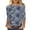 #076-Multicolor, variant on Craaazy Women's Cozy 3/4 Sleeve Floral Prints Round Neck Loose Summer T-shirts Gifts