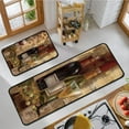thumbnail image 4 of 2 Piece Wine Themed Kitchen Rug Set, Soft and Absorbent Kitchen Floor Mats, Vintage Style Decor 17x30+17x47 Inches, 4 of 6