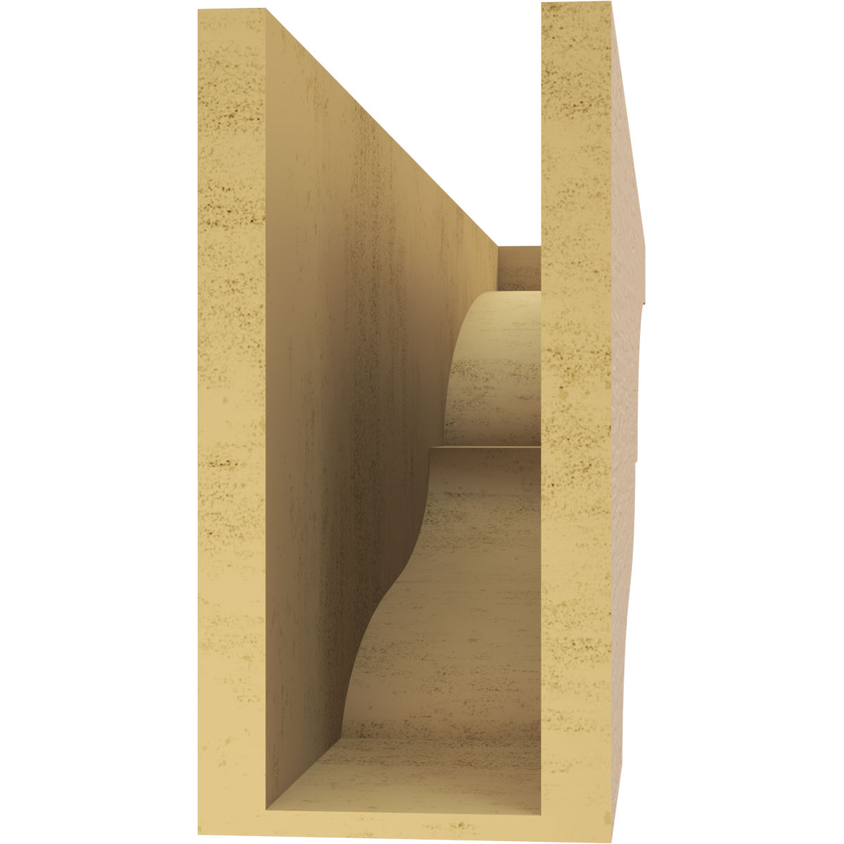 6"W x 36"D x 12"H Thin Asheboro Rough Cedar Woodgrain TimberThane Corbel, Primed Tan
