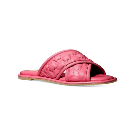 UPC 196108330115 product image for MICHAEL Michael Kors Womens Gideon Faux Leather Criss-Cross Front Slide Sandals | upcitemdb.com