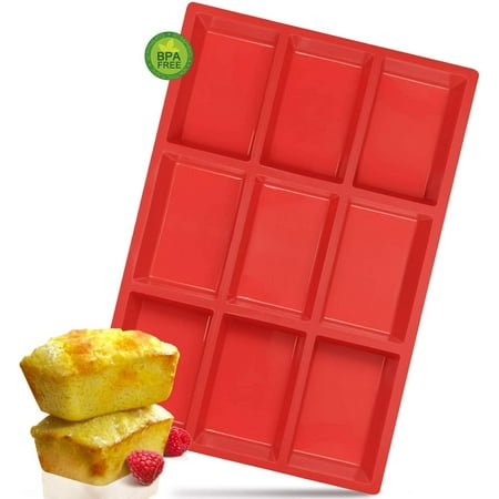 

HYKE Silicone Mini Loaf Pan Non-Stick Mini Bread Pan 9 Cavity Silicone Bread Ba Mold Perfect for Mini Loaf Cake and Bread Meatloaf Food Grade and BPA Free