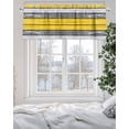 thumbnail image 5 of Coastal Style Valances for Windows Retro Gray Yellow Stripes Wood Grain Valance Rod Pocket Light Filtering Short Window Treatments Curtains for Kitchen Bathroom Living Room Bedroom, 60 x 18 Inch, 5 of 7