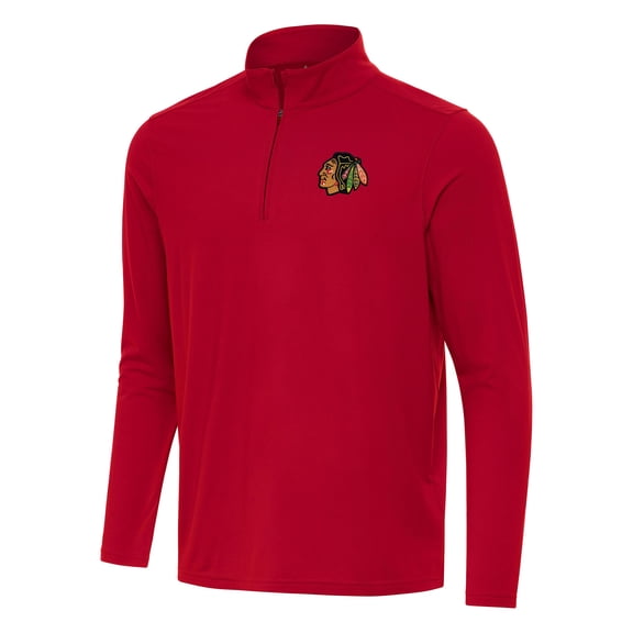 Men's Antigua Red Chicago Blackhawks Intent Quarter-Zip Top