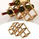 thumbnail image 3 of Estante de madera para vino, práctico soporte para botellas, estante de almacenamiento para cocina 6 botellas de madera oscura, 3 of 8