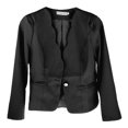 thumbnail image 1 of Chaqueta de Trabajo para Mujer Macarena Otoño Manga Larga Cuello Ondulado Negro, 1 of 8