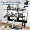 thumbnail image 5 of Dish Drying Rack - Stainless Steel Over The Sink Dish Drying Rack (Expandable Length), 2 Tier Large Dish Rack with Utensil Holder, 32.3" - 33.9"(L) x 11.4"(W) x 32.3"(H) Black, 5 of 7