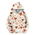 thumbnail image 4 of Lorytime Girl Hoodies with Pockets Valentine Long Sleeve Crewneck Sweatshirts Hearts Pullover Fashionable Tops 7-8 Years, 4 of 6