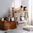 thumbnail image 5 of Wooden Storage Rack, 2-Layer Desktop Storage Rack, Ladder-Shaped Desk Display Rack, Desktop  Storage Rack, 5 of 7