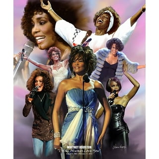 Whitney Houston In Glamourous Dress With Cape 24x36 Poster 