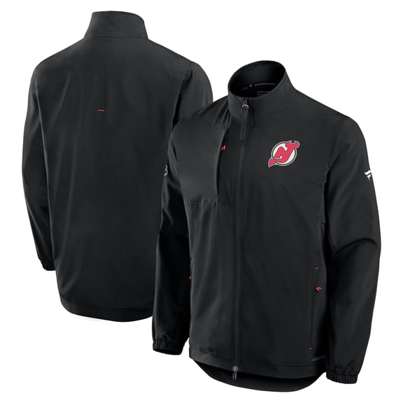 Men's Fanatics Black New Jersey Devils Authentic Pro Rink Full-Zip Coaches Jacket
