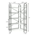 thumbnail image 5 of Yoneston 72.05" Tall L-Shaped Corner Bookshelf, 5-Tier Metal Open Bookcase, Display Rack for Living Room,Bedroom and Office, Black & White, 5 of 5