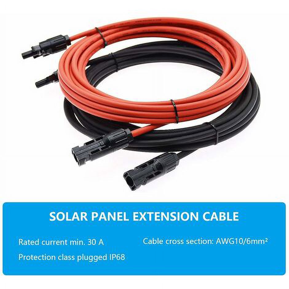 Extension cable for solar panels, 6mm2 1-50m, solar extension cable, photovoltaic extension cable, with MC-4 connectors, for solar panels and energy systems (10 AWG 8 m)